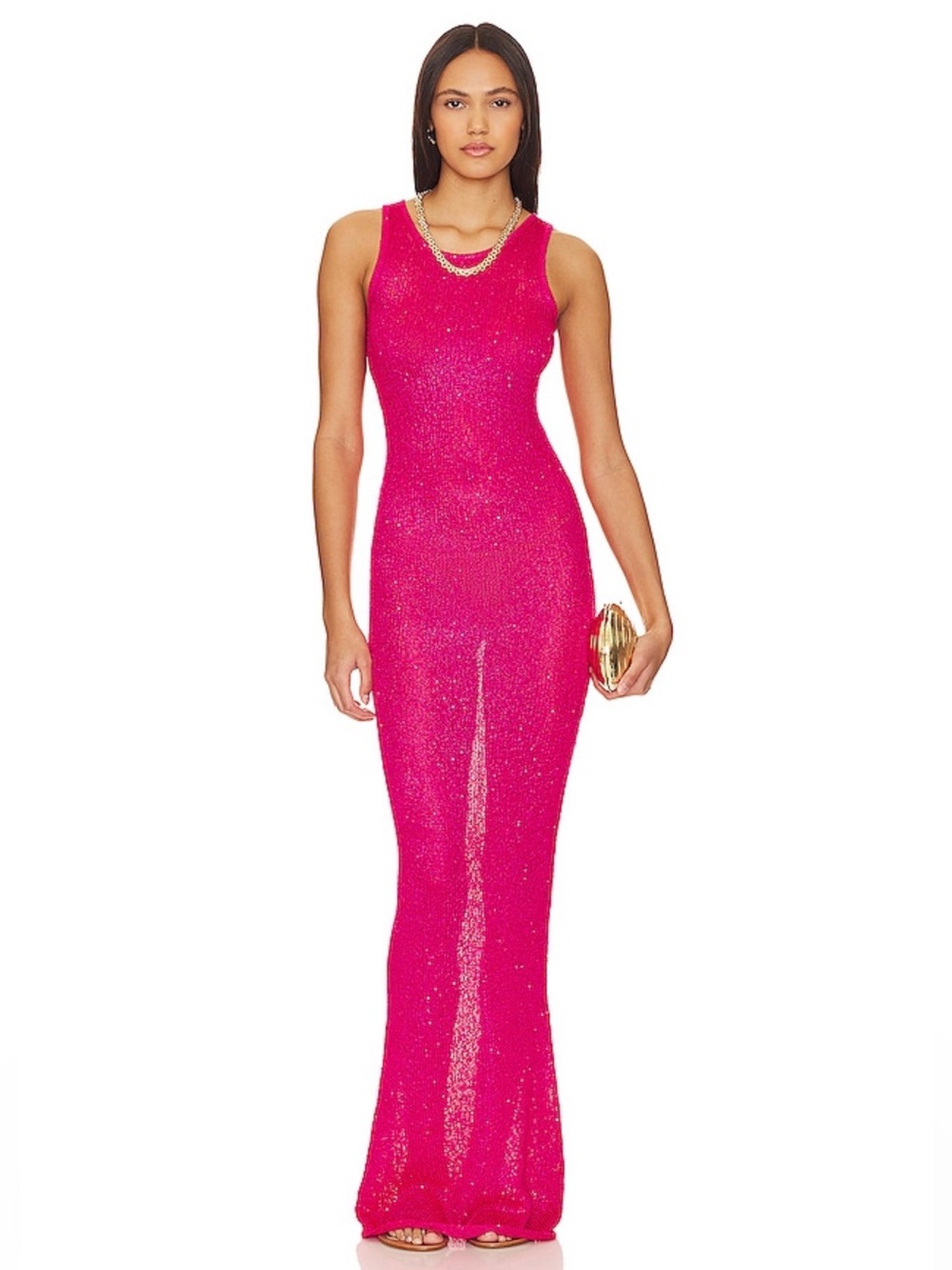 Asta Resort Natalia Dress in Fuchsia Sequin New Small